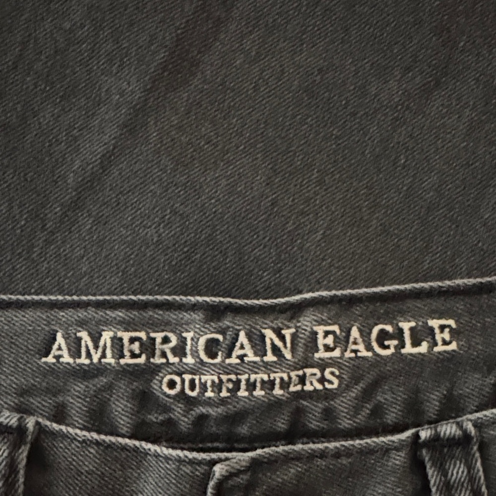 American Eagle Outfitters Charcoal Jeans with Black Floral Pattern - Picture 6 of 12